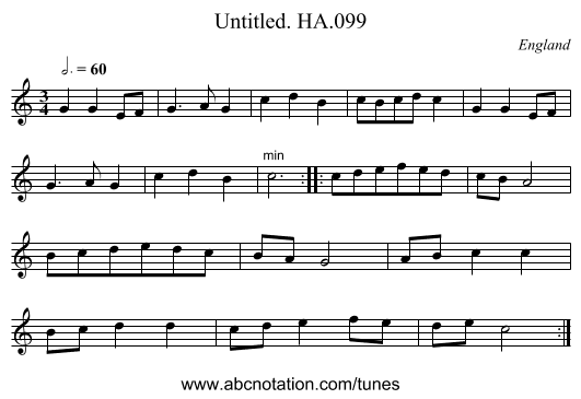 Untitled. HA.099 - staff notation