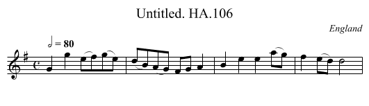 Untitled. HA.106 - staff notation