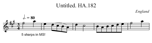 Untitled. HA.182 - staff notation