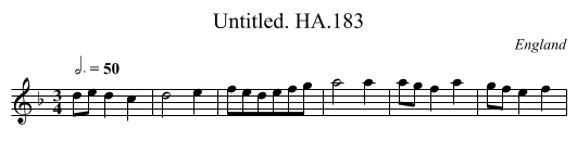 Untitled. HA.183 - staff notation