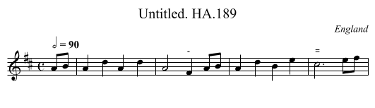 Untitled. HA.189 - staff notation