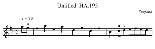 Untitled. HA.195 - staff notation