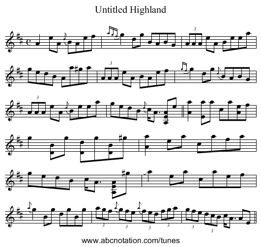 Untitled Highland - staff notation