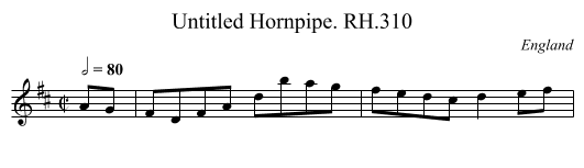 Untitled Hornpipe. RH.310 - staff notation