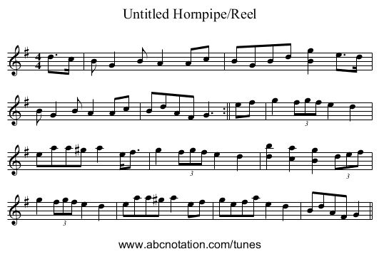Untitled Hornpipe/Reel - staff notation