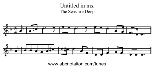 Untitled in ms. - staff notation