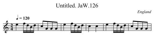 Untitled. JaW.126 - staff notation