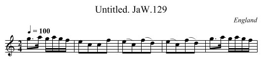 Untitled. JaW.129 - staff notation
