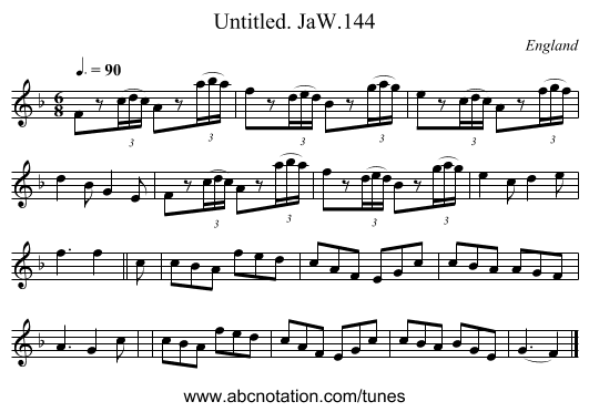 Untitled. JaW.144 - staff notation