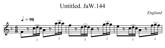 Untitled. JaW.144 - staff notation