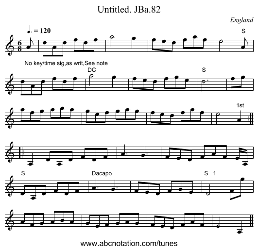 Untitled. JBa.82 - staff notation