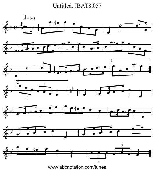 Untitled. JBAT8.057 - staff notation