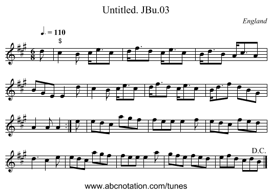 Untitled. JBu.03 - staff notation