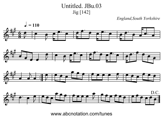 Untitled. JBu.03 - staff notation