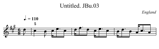 Untitled. JBu.03 - staff notation