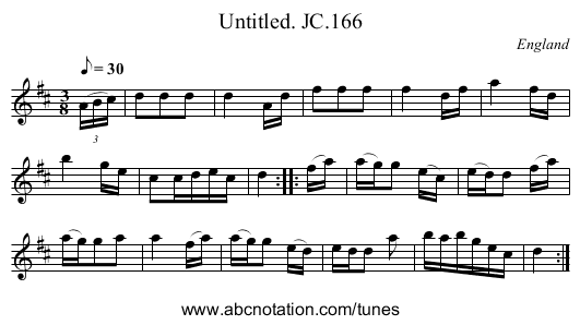Untitled. JC.166 - staff notation