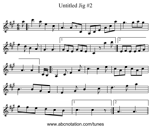 Untitled Jig #2 - staff notation