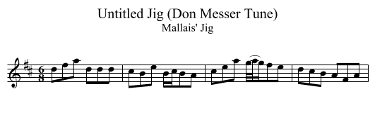 Untitled Jig (Don Messer Tune) - staff notation