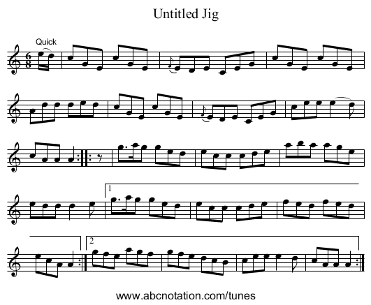 Untitled Jig - staff notation