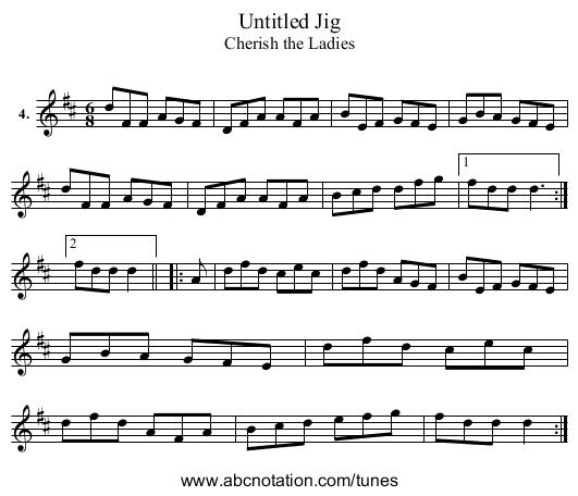 Untitled Jig - staff notation