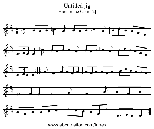 Untitled jig - staff notation