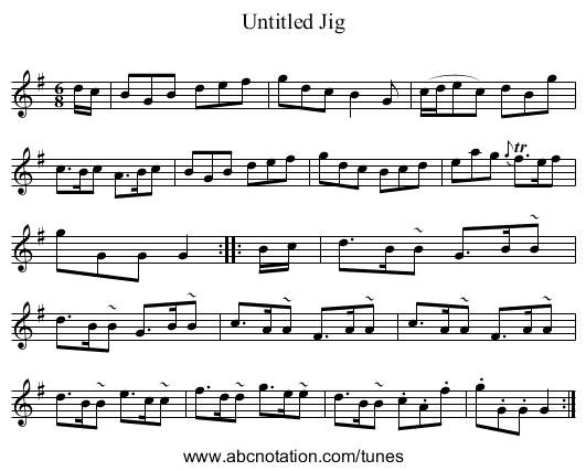 Untitled Jig - staff notation