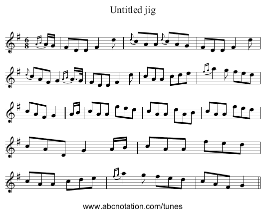 Untitled jig - staff notation