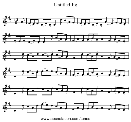 Untitled Jig - staff notation