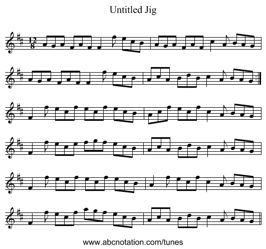 Untitled Jig - staff notation