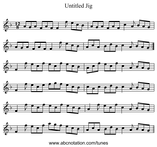 Untitled Jig - staff notation