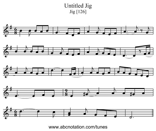 Untitled Jig - staff notation