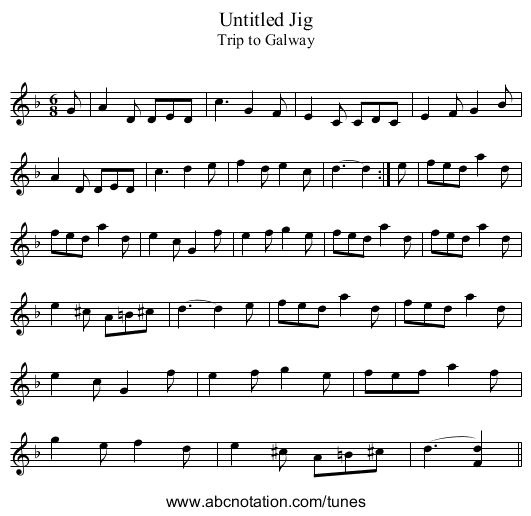 Untitled Jig - staff notation