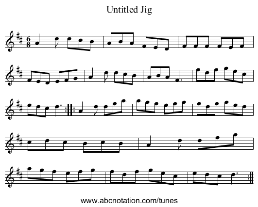 Untitled Jig - staff notation