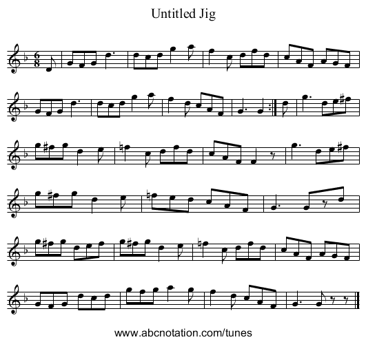 Untitled Jig - staff notation