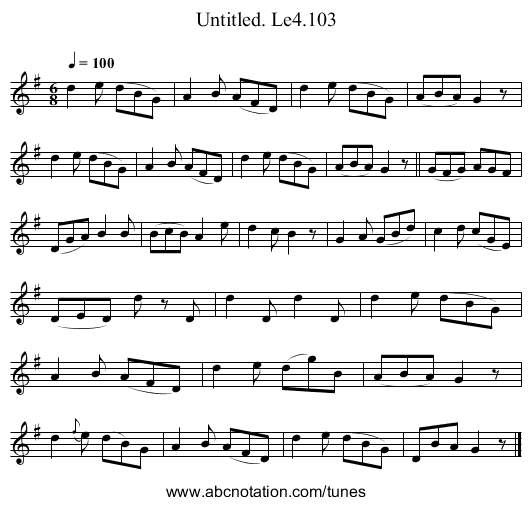 Untitled. Le4.103 - staff notation