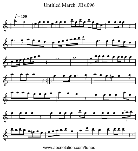 Untitled March. JBs.096 - staff notation