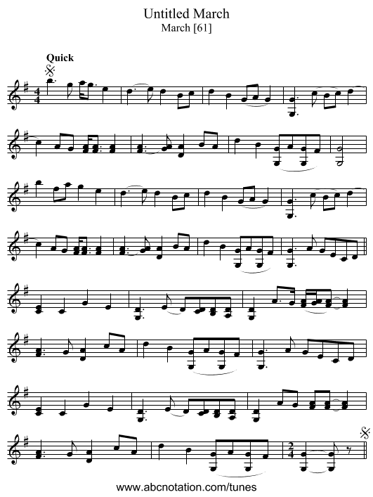 Untitled March - staff notation