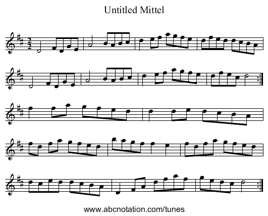 Untitled Mittel - staff notation