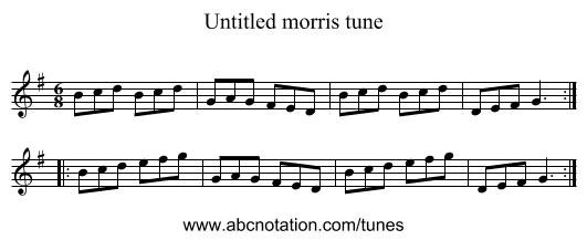 Untitled morris tune - staff notation