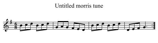 Untitled morris tune - staff notation