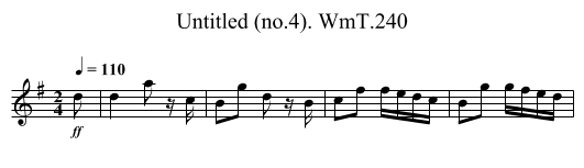 Untitled (no.4). WmT.240 - staff notation
