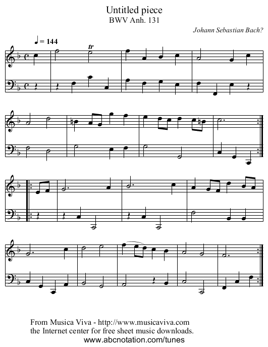 Untitled piece - staff notation