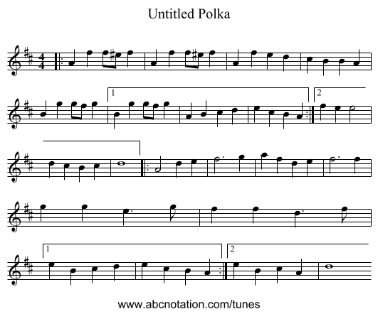 Untitled Polka - staff notation