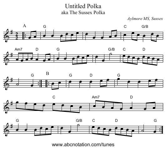 Untitled Polka - staff notation