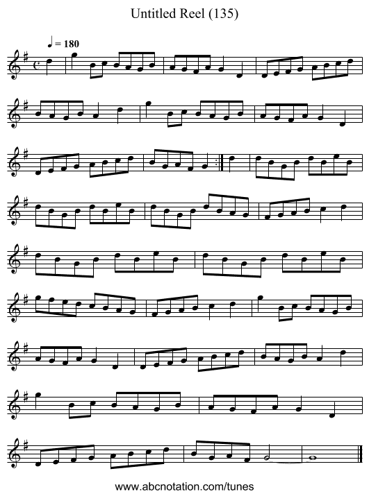 Untitled Reel (135) - staff notation