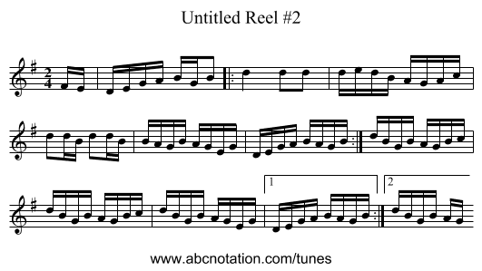 Untitled Reel #2 - staff notation