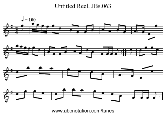 Untitled Reel. JBs.063 - staff notation