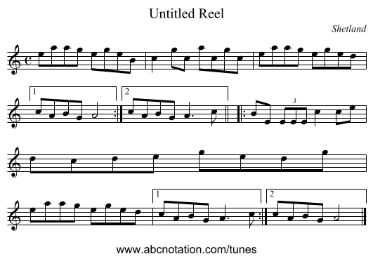 Untitled Reel - staff notation