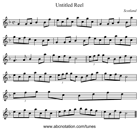 Untitled Reel - staff notation