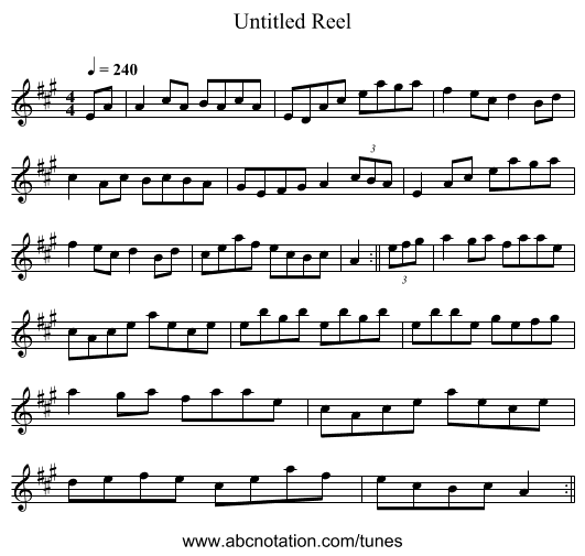 Untitled Reel - staff notation